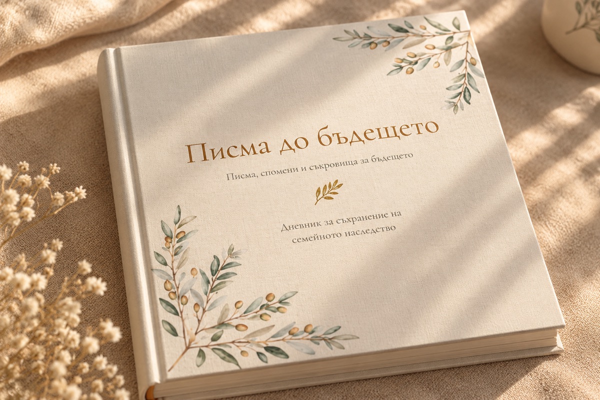 Дневникът Писма до бъдещето върху естествен ленен фон